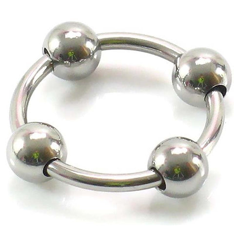 Glans Ring With 4 Balls by BDStyle - Ball and Cock Toys