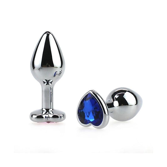 Heart Jeweled Large Stainless Steel Butt Plug - Rabbit Vibrators