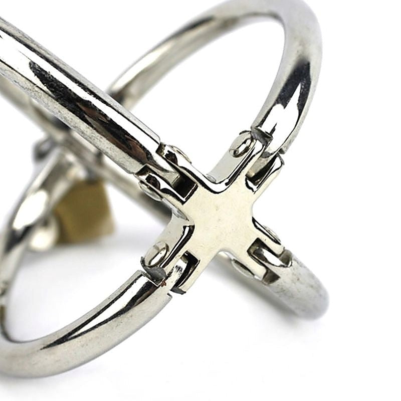 Ellipse Stainless Steel Cross Cuffs by BDStyle - Cuffs and Restraints