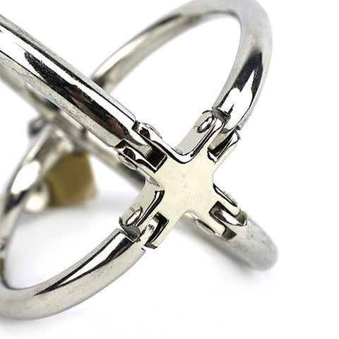 Ellipse Stainless Steel Cross Cuffs by BDStyle - Cuffs and Restraints