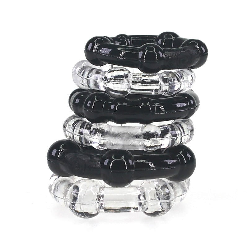 Stay Hard Beaded Cock Ring Set By Bdstyle - Cock Rings