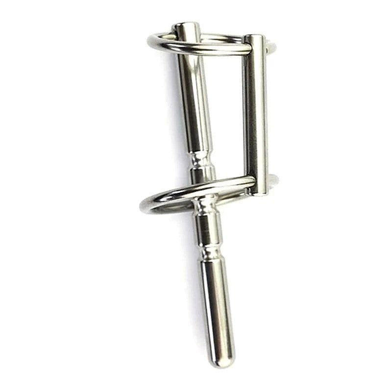 Rocket Grooved Solid Penis Plug with Dual Rings - Penis Plugs