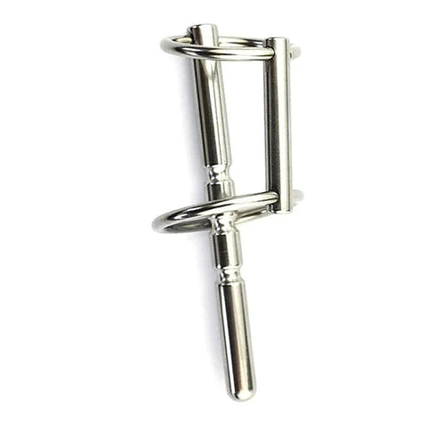 Rocket Grooved Solid Penis Plug with Dual Rings - Penis Plugs