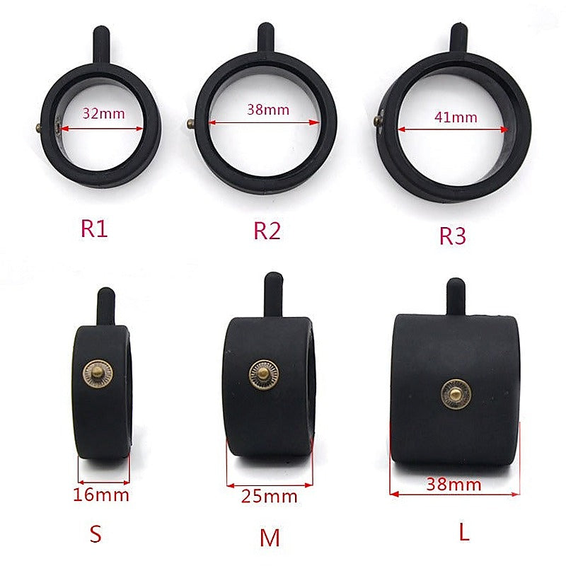 Double Silicone Electric Shock Cock & Ball Ring Medium - Electro Sex