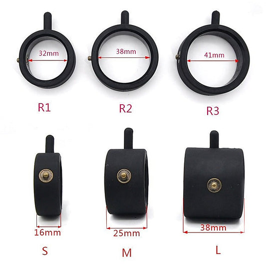 Double Silicone Electric Shock Cock & Ball Ring Medium - Electro Sex