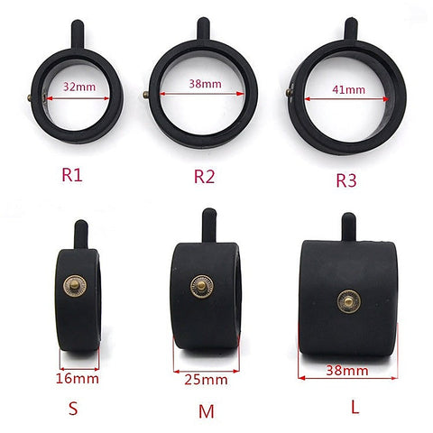 Double Silicone Electric Shock Cock & Ball Ring Medium - Electro Sex