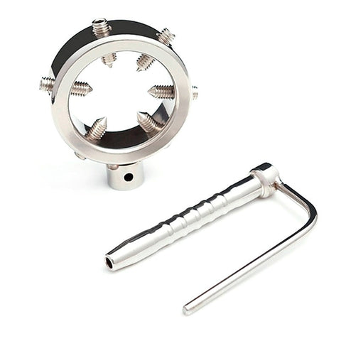 Spike Glans Ring With Penis Plug By Bdstyle - Cock Plugs and Penis Sounds