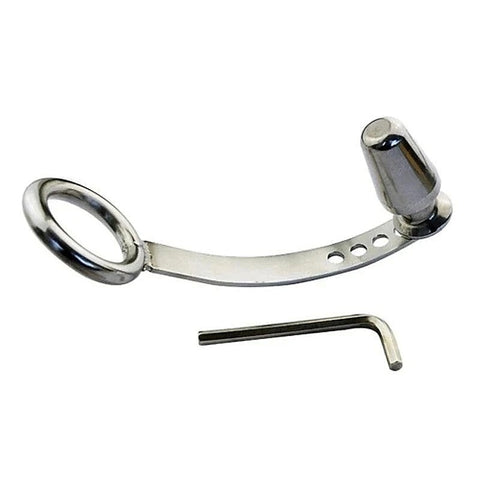 Cock Ring With Adjustable Attached Steel Butt Plug - Butt Plugs