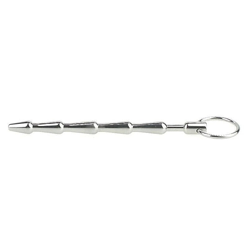 Tiered Metal Plug with Pull Ring - Penis Plugs