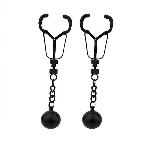 Weighted Orbs Nipple Clamps by BDStyle - Breast and Nipple Toys