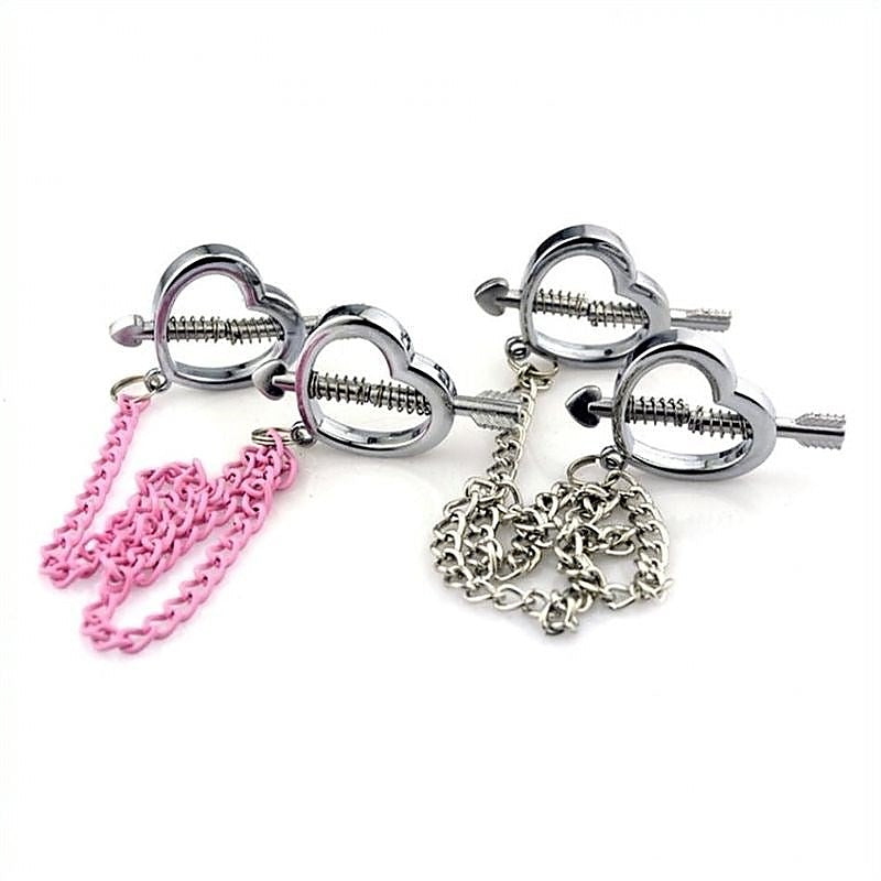 Cupid Nipple Press Clamps With Chain By Bdstyle - Breast and Nipple Toys