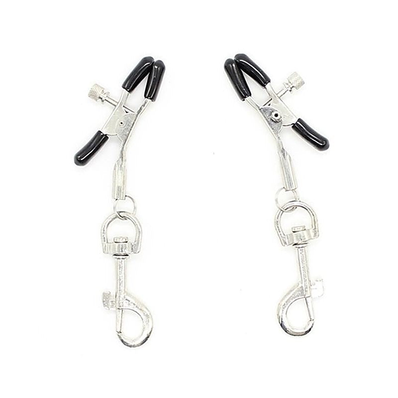 Metal Nipple Clamp With Leash Clips By Bdstyle - Breast and Nipple Toys