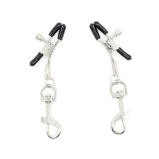 Metal Nipple Clamp With Leash Clips - Breast and Nipple Toys