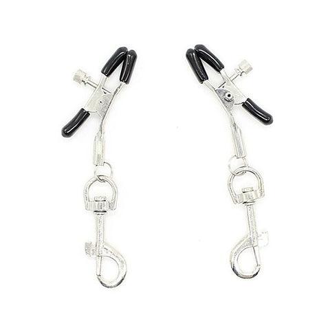 Metal Nipple Clamp With Leash Clips By Bdstyle - Breast and Nipple Toys