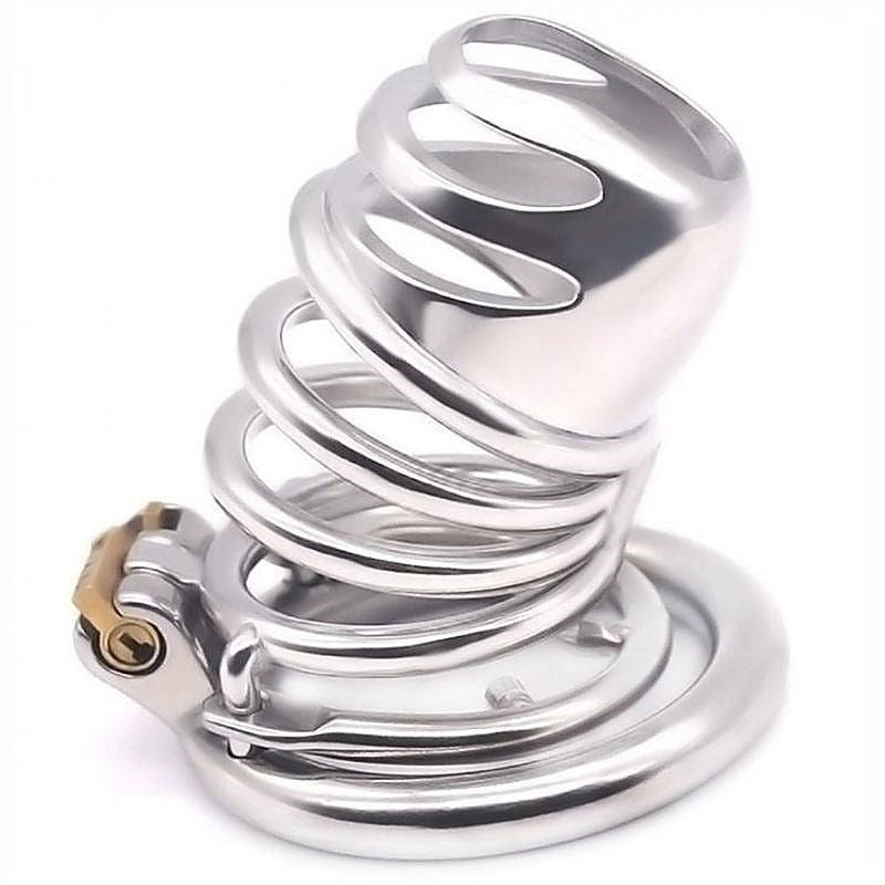 Gourdie Steel Cock Cage With Anti-Falling Ring By Bdstyle - Male Chastity