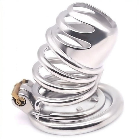 Gourdie Steel Cock Cage With Anti-Falling Ring By Bdstyle - Male Chastity