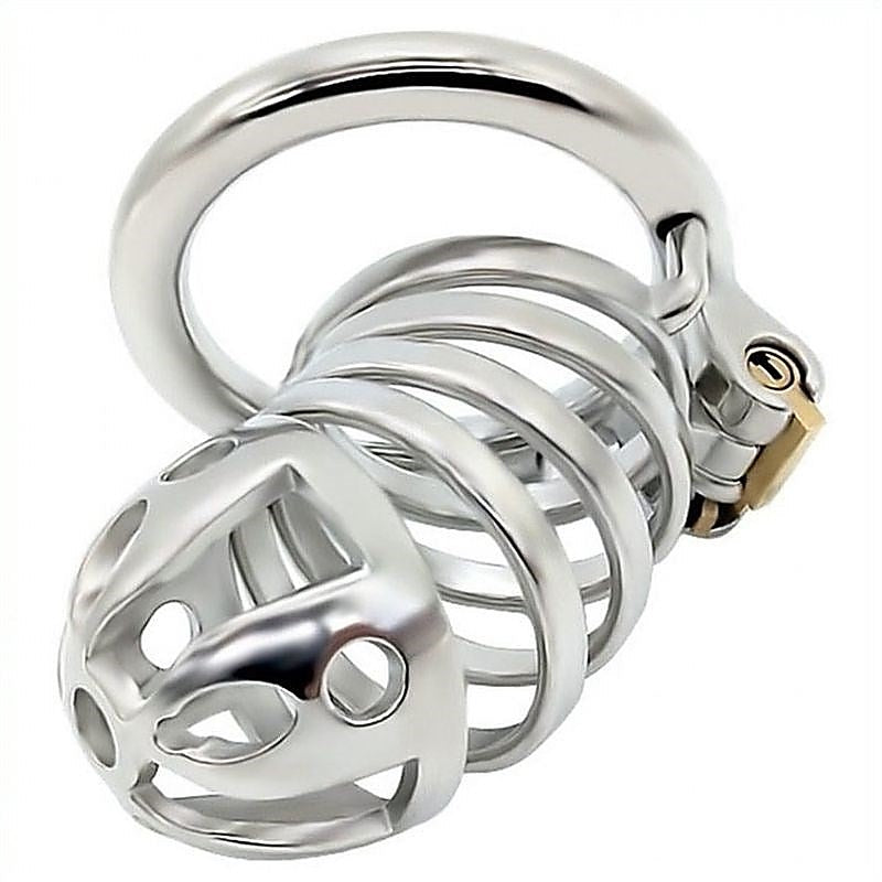 Captivated Stainless Steel Locking Chastity Cage By Bdstyle - Male Chastity