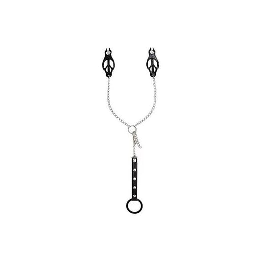 Japanese Clover Clamps With Cock Ring Set - Breast and Nipple Toys