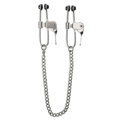Nipple Press Clover Clamps With Chain By Bdstyle - Nipple and Clit Clamps