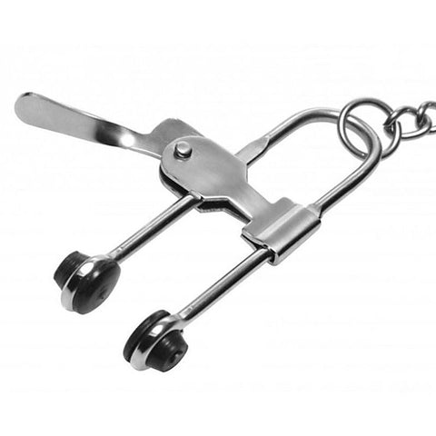 Nipple Press Clover Clamps With Chain By Bdstyle - Nipple and Clit Clamps