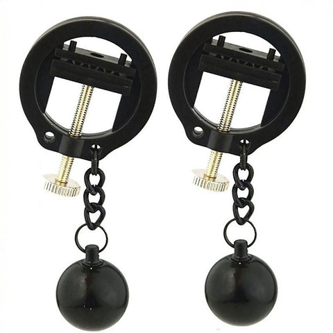Weighted Orbs Torture Nipples Clamps By Bdstyle - Breast and Nipple Toys