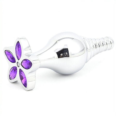Cusp Head Butt Plug With Leaf Bling By Bdstyle - Steel Sex Toys