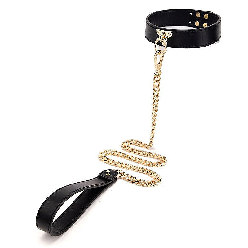 Golden Chain Lead Bdsm Collar By Bdstyle - Fancy Dress Ups