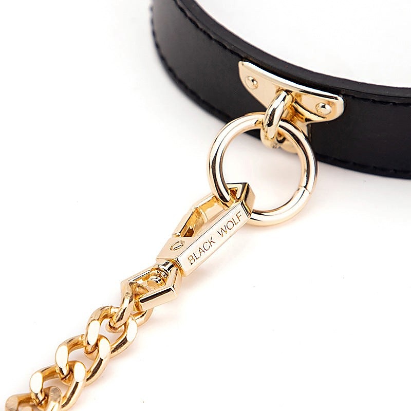 Golden Chain Lead Bdsm Collar By Bdstyle - Fancy Dress Ups