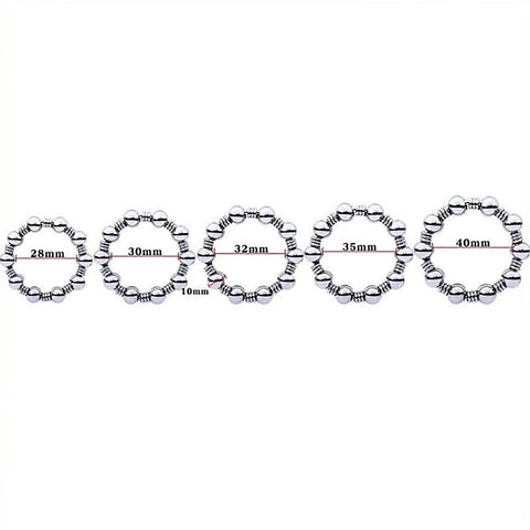 Beaded Steel Cockring by BDStyle - Cock Rings