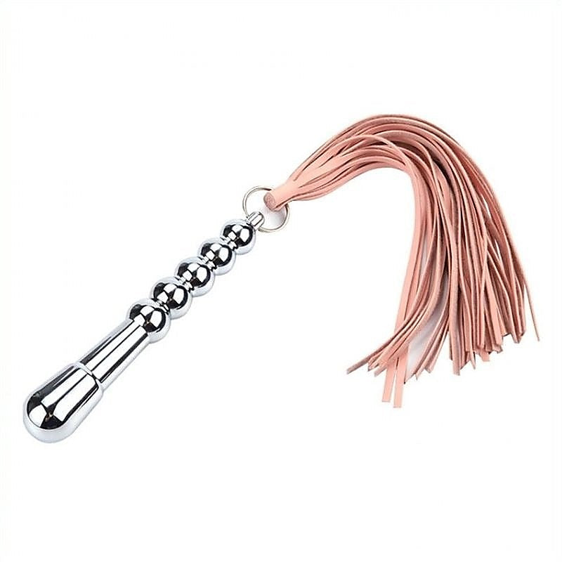 Metal Dildo Handle With Leather Whip By Bdstyle - Whips And Crops