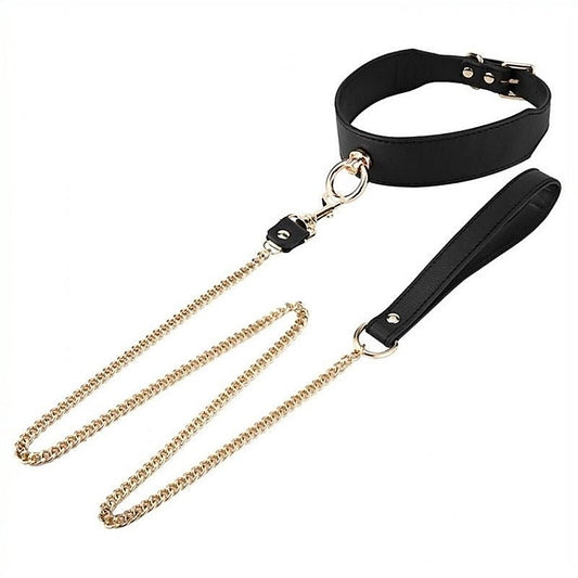 Golden Lead BDSM Collar - Collars and Leads
