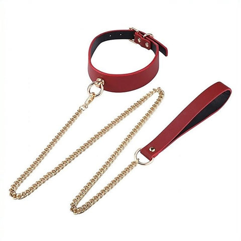 Golden Lead BDSM Collar - Collars and Leads