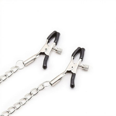 Silicone O Ring Gag With Nipple Clamp - Bondage Gags and Bits