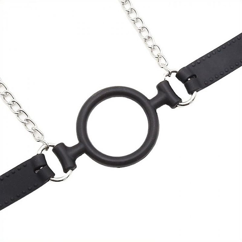 Silicone O Ring Gag With Nipple Clamp - Bondage Gags and Bits
