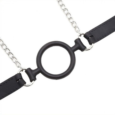 Silicone O Ring Gag With Nipple Clamp - Bondage Gags and Bits
