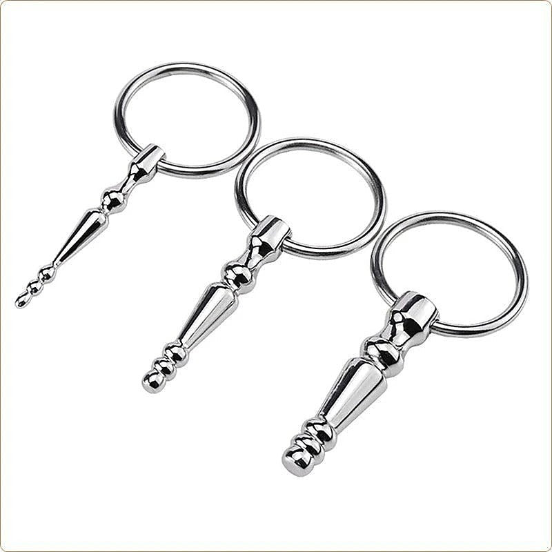 Steel Penis Plug With Cock Ring by BDStyle - Penis Plugs