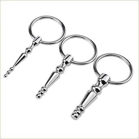 Steel Penis Plug With Cock Ring by BDStyle - Penis Plugs