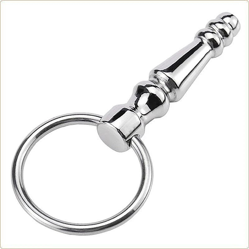 Steel Penis Plug With Cock Ring by BDStyle - Penis Plugs