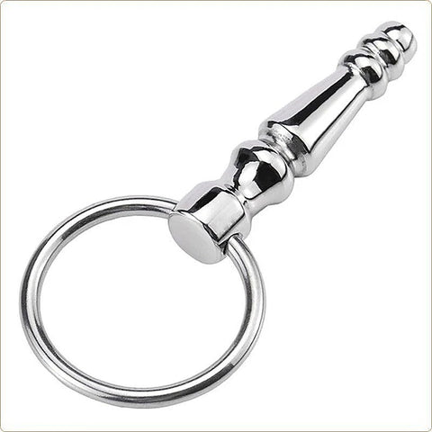 Steel Penis Plug With Cock Ring by BDStyle - Penis Plugs
