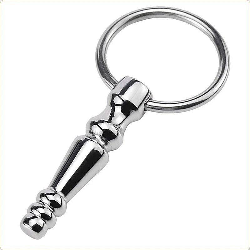 Steel Penis Plug With Cock Ring by BDStyle - Penis Plugs