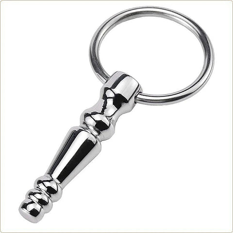 Steel Penis Plug With Cock Ring by BDStyle - Penis Plugs