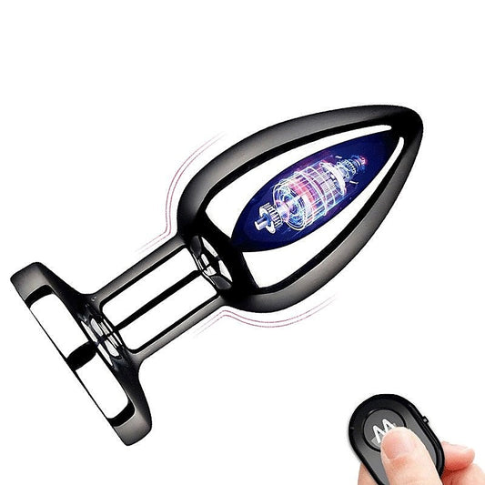 Remote Vibrating Stainless Steel Butt Plug - Electro Sex