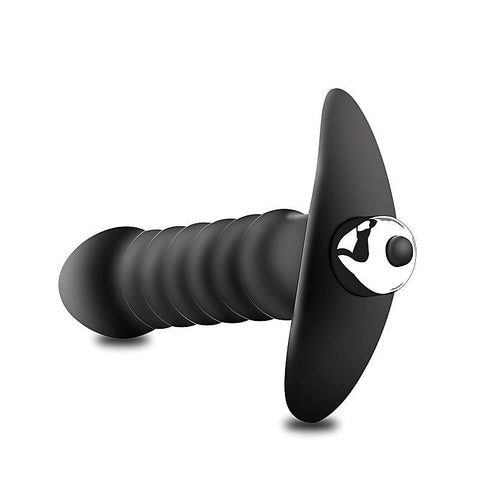 Vibrating Ribbed Butt Plug - Anal Beads and Balls