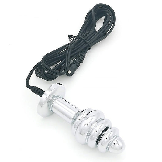 Bipolar Metal Electric Shock Butt Plug - A - Electro Sex