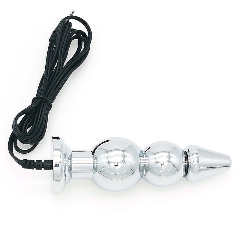 Bipolar Metal Electric Shock Butt Plug - H - Electro Sex