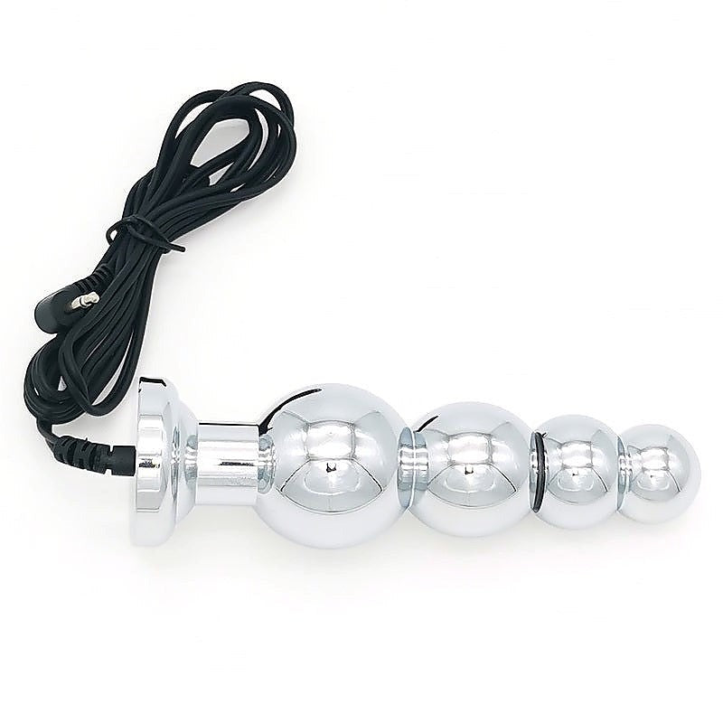 Bipolar Metal Electric Shock Butt Plug - J - Electro Sex