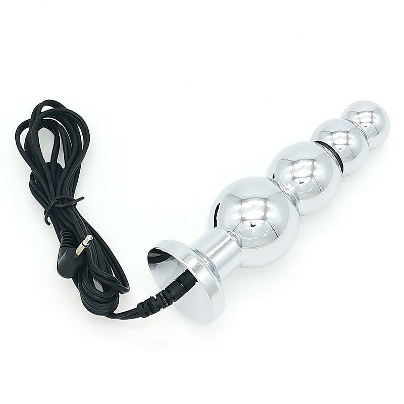 Bipolar Metal Electric Shock Butt Plug - J - Electro Sex