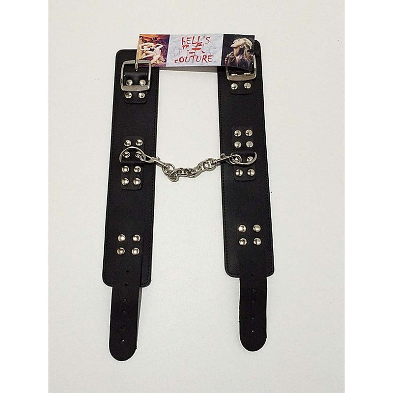 MG Leather Wrist/Ankle Cuffs with Buckle Black - Cuffs and Restraints