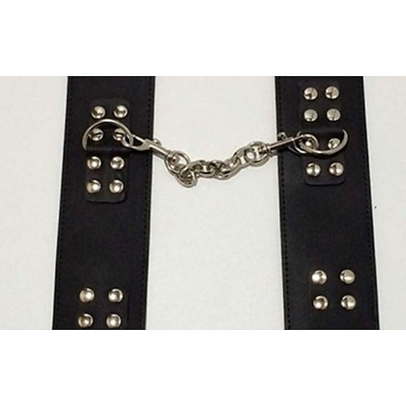 MG Leather Wrist/Ankle Cuffs with Buckle Black - Cuffs and Restraints