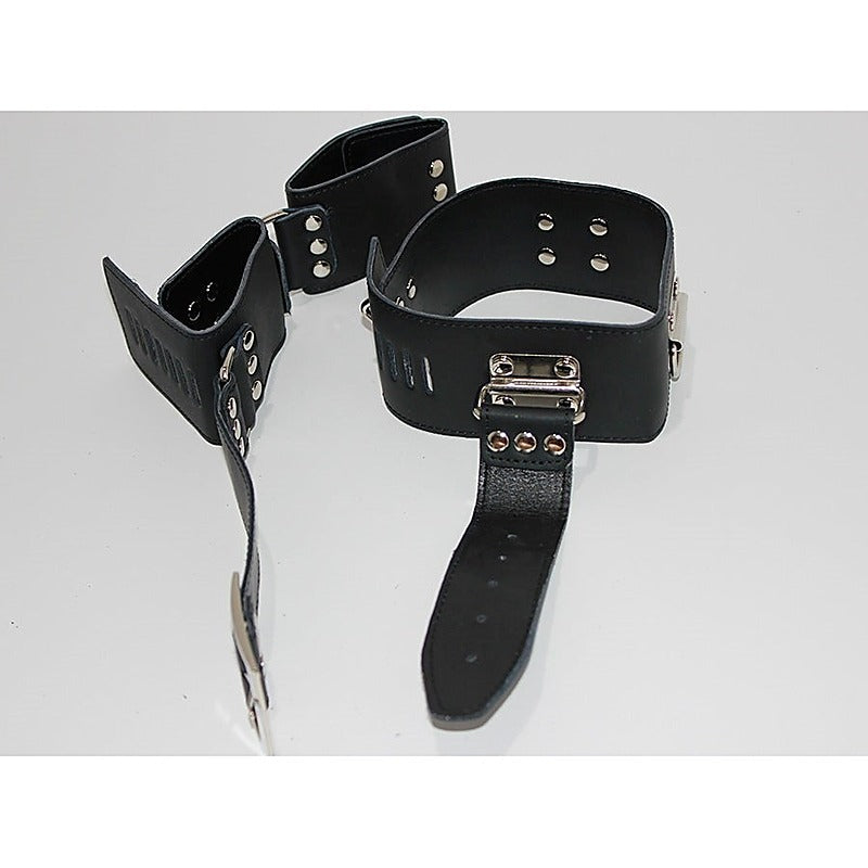 BDSM Gear Leather Cuffs & Collar - Cuffs and Restraints